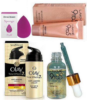 divas beauty Sponge Puff With gold radiance youth infinity skin scilpting face serum With Weightless Mousse Foundation & Total Effect 7 in one anti-ageing Cream(Set of 4)
divas beauty Sponge Puff With gold radiance youth infinity skin scilpting face serum With Weightless Mousse Foundation & Total Effect 7 in one anti-ageing Cream(Set of 4)