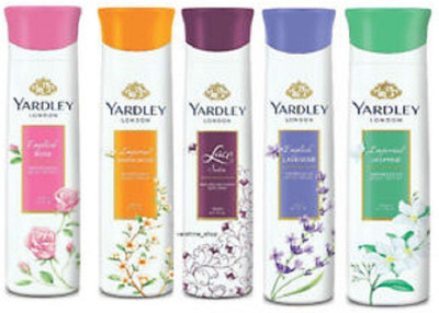 Yardley London Deo Perfume Body Spray - For Women(150 ml, Pack of 5)