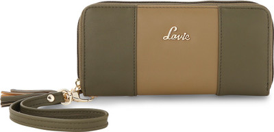 Lavie Women Casual Green, Beige Genuine Leather Wallet(8 Card Slots)