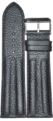 SURU Half Padded SDODN24B 24 mm Leather Watch Strap(Black)