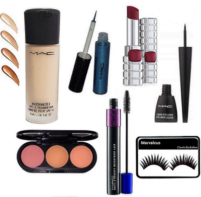 Marvalous Of Eyelashes, Haute & Naughty 2IN1 Mascara & Zoom Lash Eyeliner, Mac Lightful Two Way Compact, Three Shade Blusher & Match Master Foundation 35ml & Blue Glitter Eyeliner(Set of 7)
Marvalous Of Eyelashes, Haute & Naughty 2IN1 Mascara & Zoom Lash Eyeliner, Mac Lightful Two Way Compact, Three Shade Blusher & Match Master Foundation 35ml & Blue Glitter Eyeliner(Set of 7)