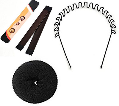 fllik Bun Maker Hair Band, Bun, Bun Clip(Black)