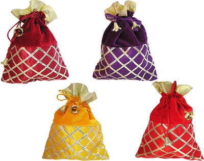 Muccasacra Festival & Wedding Gifting criss cross Gota Patti Shagun Return Gift Pouch Potli (pack of 4) Potli(Red, Purple, Maroon, Yellow), Maroon;purple;red;yellow
Muccasacra Festival & Wedding Gifting criss cross Gota Patti Shagun Return Gift Pouch Potli (pack of 4) Potli(Red, Purple, Maroon, Yellow), Maroon;purple;red;yellow