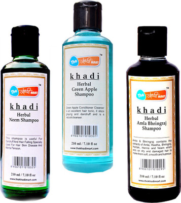 The Khadi Mart Amla Bhringraj Honey + Green Apple Shampoo + Neem shampoo - Pack 3 - 630 ML(630 ml)
The Khadi Mart Amla Bhringraj Honey + Green Apple Shampoo + Neem shampoo - Pack 3 - 630 ML(630 ml)
