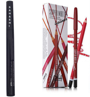Sah&Shi Liquid Gel Eyeliner (Long Last) with Super Matte Lip Liner Pencil(Set of 2)
Sah&Shi Liquid Gel Eyeliner (Long Last) with Super Matte Lip Liner Pencil(Set of 2)
