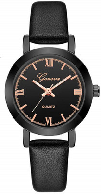 Geneva Platinum Stylish Black Dial GP-411 Watch - For Women