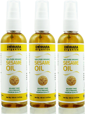 Donnara Organics Premium Sesame oil- 100% Pure & Natural Combo pack of 3 bottles of 100 ml(300 ml) Hair Oil(300 ml)
Donnara Organics Premium Sesame oil- 100% Pure & Natural Combo pack of 3 bottles of 100 ml(300 ml) Hair Oil(300 ml)