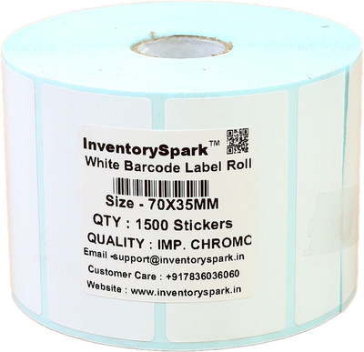 InventorySpark 70X35MM Barcode Label Self-adhesive Paper Label(White)