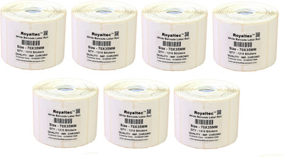 Royaltec 70X35MM Barcode Label Set of 7 Self-adhesive Paper Label(White)