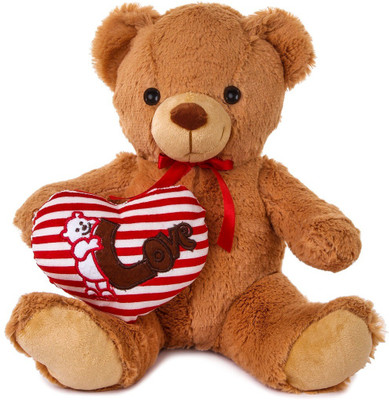 ToynJoy Exquisite & Cute Heart Brown Teddy Bear Stuffed Toy - 33 cm(Brown)