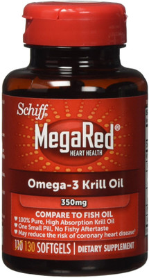 Schiff MegaRed Superior Omega-3 Krill Oil 350mg, 130 softgels - no fishy aftertaste(130 No)
Schiff MegaRed Superior Omega-3 Krill Oil 350mg, 130 softgels - no fishy aftertaste(130 No)