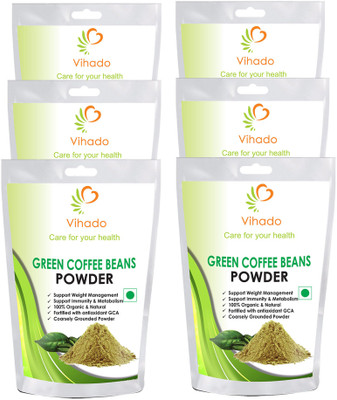 Vihado 100% Pure And Organic Green Coffee Beans Powder - 100g (Pack Of 6) Instant Coffee 100 g(Pack of 6)