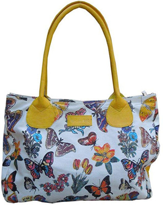 Spice Art Women Casual White, Blue Canvas Hand-held Bag, Blue;white