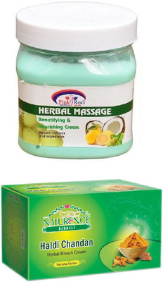 Pink Root HERBAL MASSAGE CREAM 500ML WITH NATURENCE HALDI CHANDAN BLEACH 200G(Set of 2)
Pink Root HERBAL MASSAGE CREAM 500ML WITH NATURENCE HALDI CHANDAN BLEACH 200G(Set of 2)