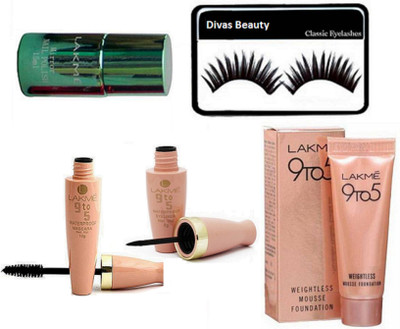 Divas Beauty Eyelashes, 9to5 Mousse Foundation, Eyeliner & Mascara, Mirror Nail Polish(Set of 5)
Divas Beauty Eyelashes, 9to5 Mousse Foundation, Eyeliner & Mascara, Mirror Nail Polish(Set of 5)