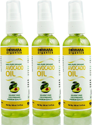 Donnara Organics Premium Avocado oil- 100% Pure & Natural Combo pack of 3 bottles of 100 ml(300 ml) Hair Oil(300 ml)
Donnara Organics Premium Avocado oil- 100% Pure & Natural Combo pack of 3 bottles of 100 ml(300 ml) Hair Oil(300 ml)
