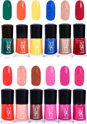 SMC FASHION BAR Gel Based High Quality Nail Paint Combo Dark Green, Orange, Neon Yellow, Shimmer Sea Blue, Shimmer Nude Brown, Garnet Red, Neon Orange, Shimmer Soft Peach, Shimmer Cinnamon, Rose Pink, Grape Color, Red Purple Matelic(Pack of 12)
SMC FASHION BAR Gel Based High Quality Nail Paint Combo Dark Green, Orange, Neon Yellow, Shimmer Sea Blue, Shimmer Nude Brown, Garnet Red, Neon Orange, Shimmer Soft Peach, Shimmer Cinnamon, Rose Pink, Grape Color, Red Purple Matelic(Pack of 12)