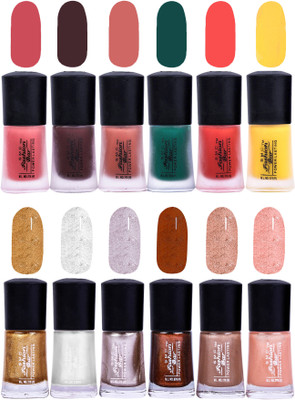 SMC FASHION BAR Gel Based Royal Nail Paint Combo Matte Rose Pink, Matte Chocolatte Brown, Matte Coral Peach, Matte Dark Green, Matte Orange, Matte Neon Yellow, Glossy Golden, Shimmer White, Shimmer Silver, Shimmer Copper Brown, Shimmer Nude Brown, Shimmer
SMC FASHION BAR Gel Based Royal Nail Paint Combo Matte Rose Pink, Matte Chocolatte Brown, Matte Coral Peach, Matte Dark Green, Matte Orange, Matte Neon Yellow, Glossy Golden, Shimmer White, Shimmer Silver, Shimmer Copper Brown, Shimmer Nude Brown, Shimmer
