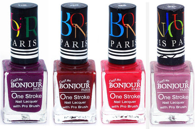Bonjour Paris Ultra-long-wear formula High Shine Nail Polish 42 Plum, Dark Red, Pink, Light Purple(Pack of 4)
Bonjour Paris Ultra-long-wear formula High Shine Nail Polish 42 Plum, Dark Red, Pink, Light Purple(Pack of 4)