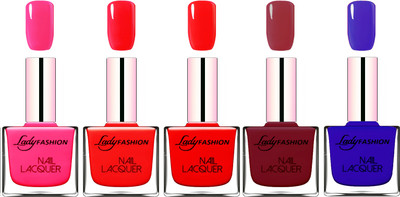 Lady Fashion Ultra HI-Shine Long Stay Nail Polish Pink,Bright Red,Red,Violet,Blue(Pack of 5)
Lady Fashion Ultra HI-Shine Long Stay Nail Polish Pink,Bright Red,Red,Violet,Blue(Pack of 5)