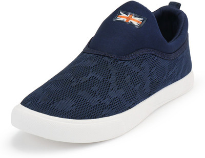 ShoetoeZ Blue Slip On Sneaker Loafers For Men(Navy