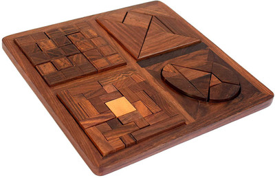 Craftpoint Kid's Wooden Puzzle Pedagogical Brain Teaser Board Games (Brown) Board Game