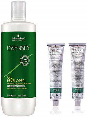 Schwarzkopf Essensity Hair Color (Tube No. 4-88 Medium Brown Red Extra) 60ml each (2 Tubes) + 1 Essensity Developer 1000 ml(Set of 3)
Schwarzkopf Essensity Hair Color (Tube No. 4-88 Medium Brown Red Extra) 60ml each (2 Tubes) + 1 Essensity Developer 1000 ml(Set of 3)