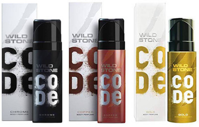 Wild Stone CODE GOLD DEODORANT 120 ML+ CODE CHROME DEODORANT 120 ML+ CODE COPPER DEODORANT 120 ML Deodorant Spray - For Men(120 ml, Pack of 3)
Wild Stone CODE GOLD DEODORANT 120 ML+ CODE CHROME DEODORANT 120 ML+ CODE COPPER DEODORANT 120 ML Deodorant Spray - For Men(120 ml, Pack of 3)