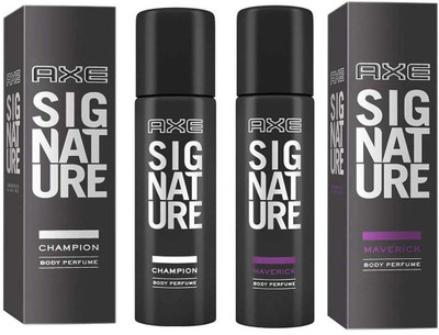 AXE Signature Champion Deodorant Spray 122 ML+ Signature Maverick Deodorant Spray 122 ML Perfume Body Spray - For Men & Women(122 ml, Pack of 2)
AXE Signature Champion Deodorant Spray 122 ML+ Signature Maverick Deodorant Spray 122 ML Perfume Body Spray - For Men & Women(122 ml, Pack of 2)