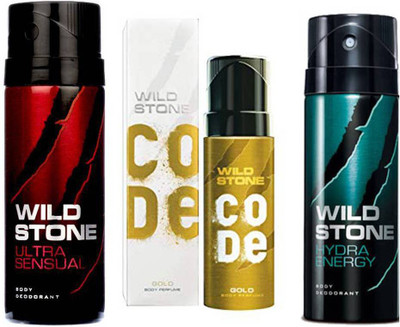 Wild Stone ULTRA SENSUAL DEODORANT 150 ML+ CODE GOLD DEODORANT 120 ML+ HYDRA ENERGY DEODORANT 150 ML Deodorant Spray - For Men(150 ml, Pack of 3)
Wild Stone ULTRA SENSUAL DEODORANT 150 ML+ CODE GOLD DEODORANT 120 ML+ HYDRA ENERGY DEODORANT 150 ML Deodorant Spray - For Men(150 ml, Pack of 3)