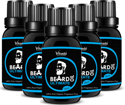 VIHADO Ultimate Beard Oil For Beard and Mustache Growth 100% Original & Organic Made From Essential Oils for Natural Effects / Combo of 5 Each 18ml Hair Oil(90 ml)
VIHADO Ultimate Beard Oil For Beard and Mustache Growth 100% Original & Organic Made From Essential Oils for Natural Effects / Combo of 5 Each 18ml Hair Oil(90 ml)