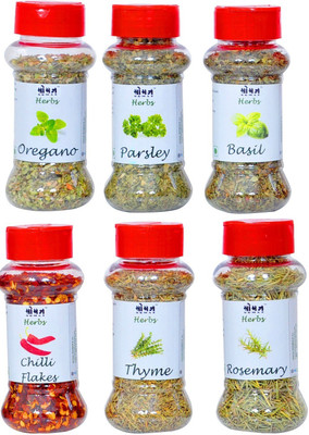 SOMAZ Oregano, Basil, Parsley, Red Chilli, Thyme and Rosemary, Mixed Herbs (Combo of 6)(200 g)
SOMAZ Oregano, Basil, Parsley, Red Chilli, Thyme and Rosemary, Mixed Herbs (Combo of 6)(200 g)