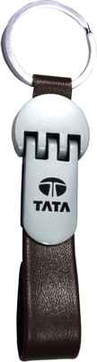 Hims Leather & Metal (Brown) TATA car Key Chain