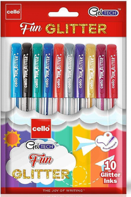 Cello Geltech Fun Glitter Gel Pen(Pack of 2)