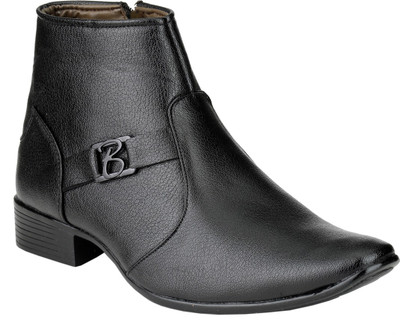 Server Serve men Leather Trendy Ankle Boots Boots For Men(Black