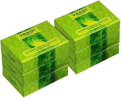 Vaadi Herbals Alluring Neem-Tulsi Soap with Vitamin E & Tea Tree Oil (75 Gms)(75 g, Pack of 6)
Vaadi Herbals Alluring Neem-Tulsi Soap with Vitamin E & Tea Tree Oil (75 Gms)(75 g, Pack of 6)