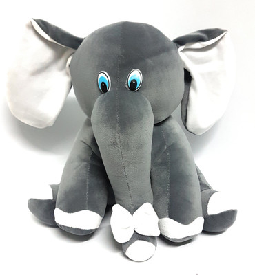 CHARMS GIFT BASKET Elephant Stuffed Toy Soft and Cute For Kids Grey Colour - 30 cm(Grey)