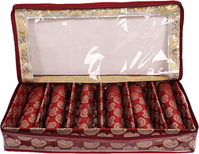 kuber industries Wooden 6 Rod Bangle Box (Maroon) Set of 2 Pcs Bangle box Vanity Box(Maroon)