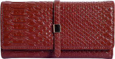 Lino Perros Women Casual Maroon Artificial Leather Wallet(2 Card Slots), Tan