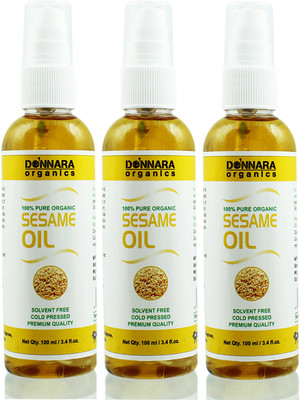 Donnara Organics 100% Pure Sesame oil Combo pack of 3 bottles of 100 ml(300 ml)(300 ml)
Donnara Organics 100% Pure Sesame oil Combo pack of 3 bottles of 100 ml(300 ml)(300 ml)