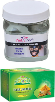 Pink Root CHARCOAL MASK 500ML WITH NATURENCE HALDI CHANDAN BLEACH 200G(Set of 2)
Pink Root CHARCOAL MASK 500ML WITH NATURENCE HALDI CHANDAN BLEACH 200G(Set of 2)