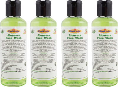 Khadi India Santosh (Pack Of 4) Aloevera Face Wash (210 ml Each) Face Wash(210 ml)