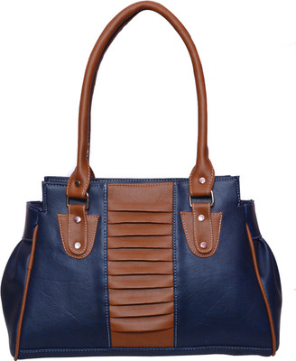 FD Fashion Shoulder Bag(Blue, Tan)