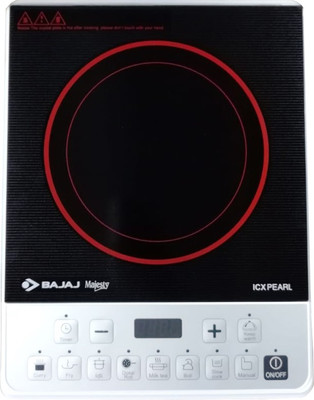 Bajaj Pearl Induction Cooktop(Black, White, Red, Push Button)
