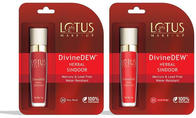 Lotus make up DivineDEW HERBAL SINDOOR (Rosy Blush & Love Drop)(ROSY BLUSH, LOVE DROP)