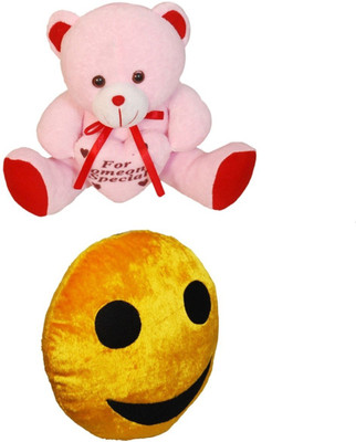 Red Ballons Combo of Smiley Pillow with Cute baby pink chubby Teddy - 30 cms - 10 cm(Multicolor)
Red Ballons Combo of Smiley Pillow with Cute baby pink chubby Teddy - 30 cms - 10 cm(Multicolor)