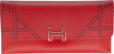 Eyeslanguage Girls Red Genuine Leather Wallet(6 Card Slots)