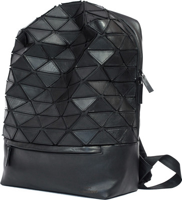 Skincrafts Leather Triangle Backpack Backpack(Black, 20 L)