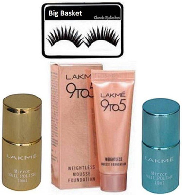 big basket Eyelashes,9to5 Mousse Foundation With Mirror Waterproof Nail Polish (Set of 4)(Set of 4)
big basket Eyelashes,9to5 Mousse Foundation With Mirror Waterproof Nail Polish (Set of 4)(Set of 4)