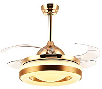HANS LIGHTING ESC 405 4 Blade Ceiling Fan(GOLDEN,WHITE, Pack of 1), Gold;white